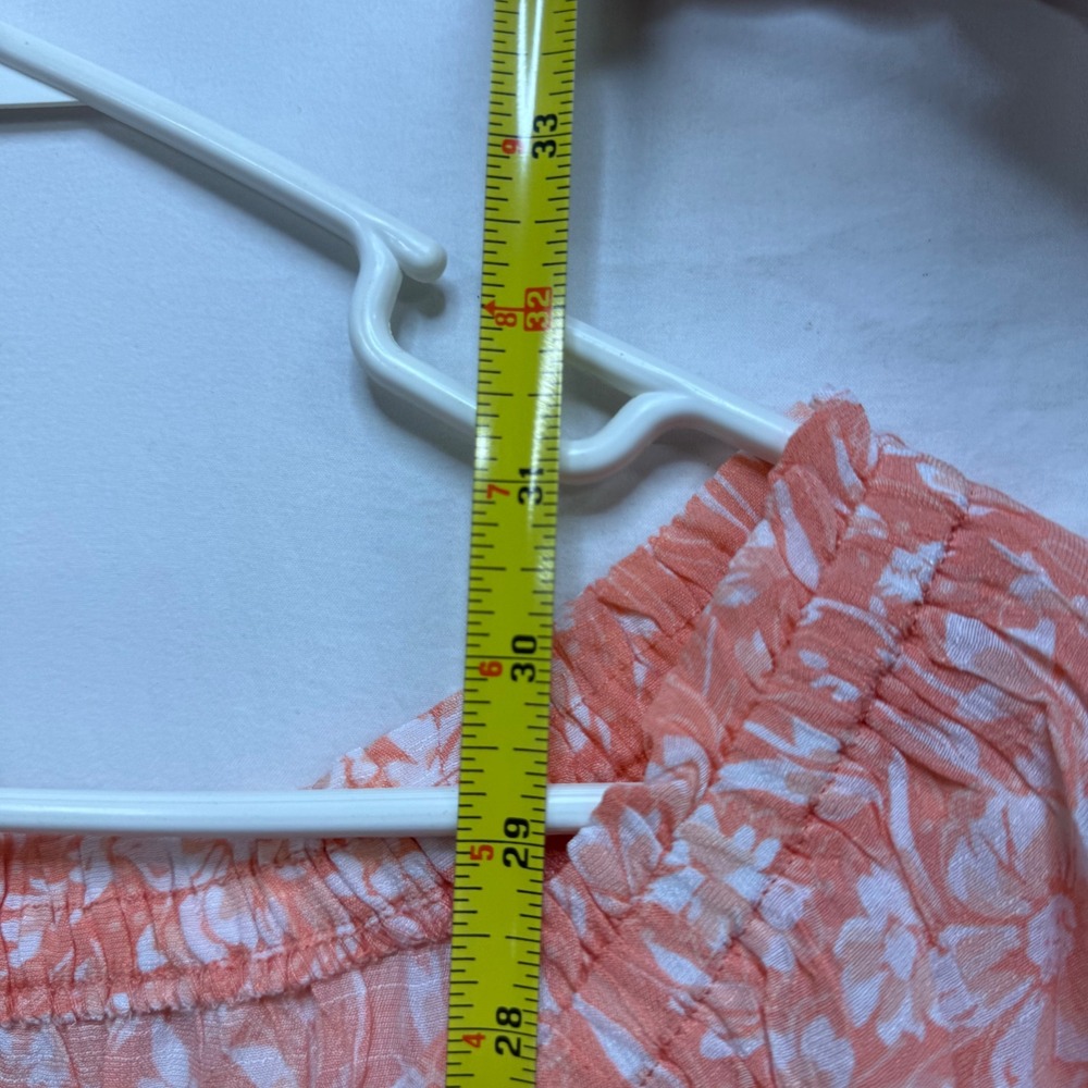 Cato Est. 1946 Womens Plus Size 26/28W Peach Amber Floral Lace Tiered Blouse NWT - Picture 3 of 8